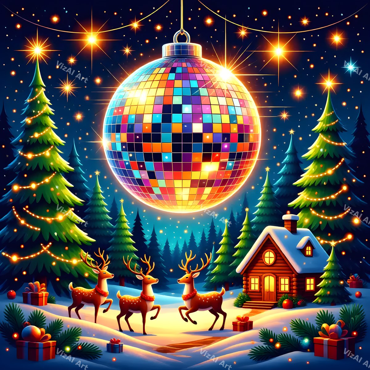 Christmas Sound & Sparkle Music Art — print 2