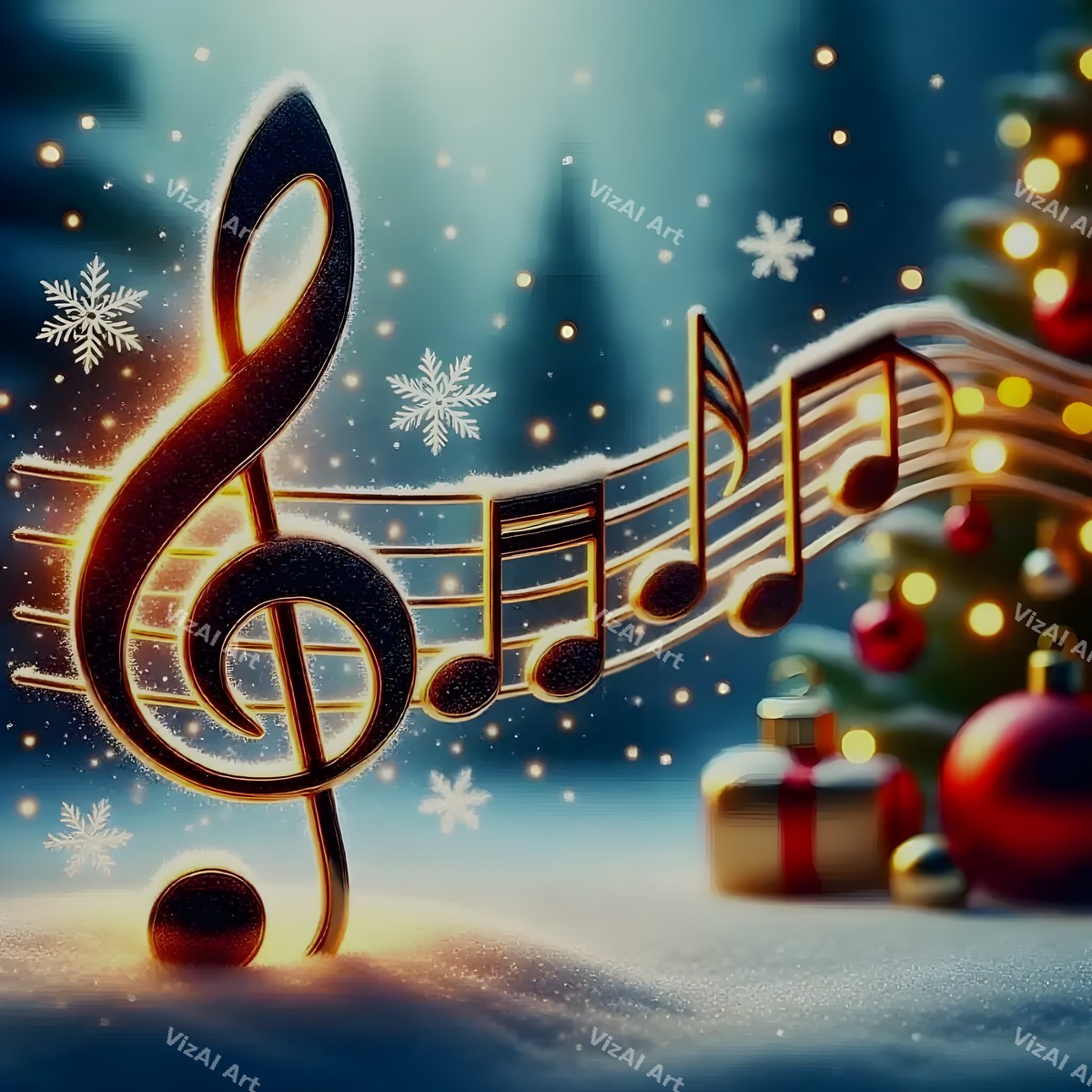 Christmas Sound & Sparkle Music Art — print 5