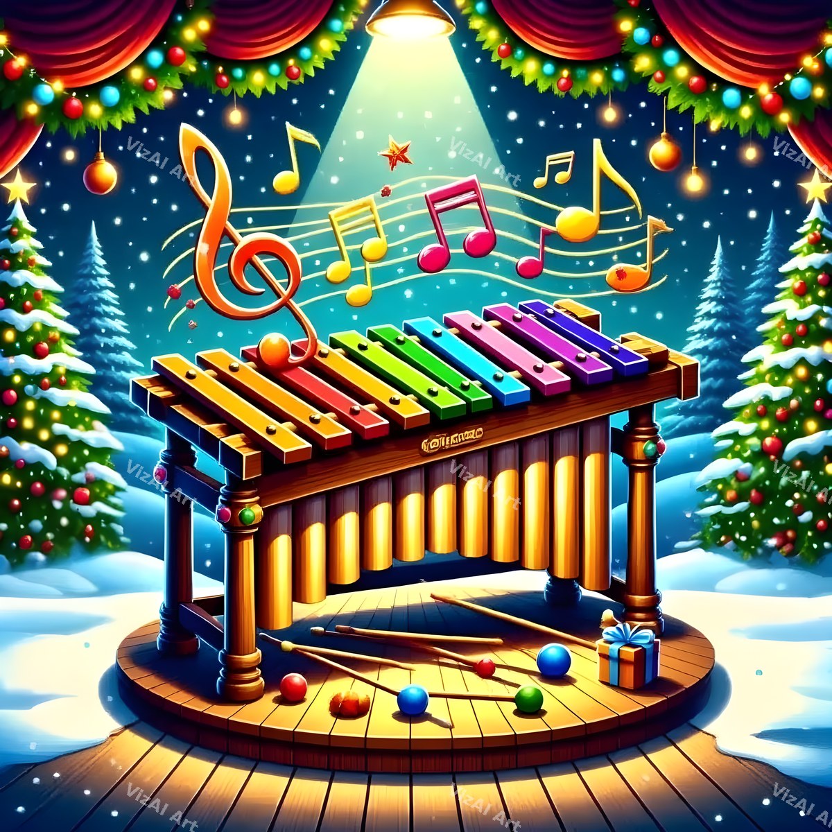 Christmas Sound & Sparkle Music Art — print 10