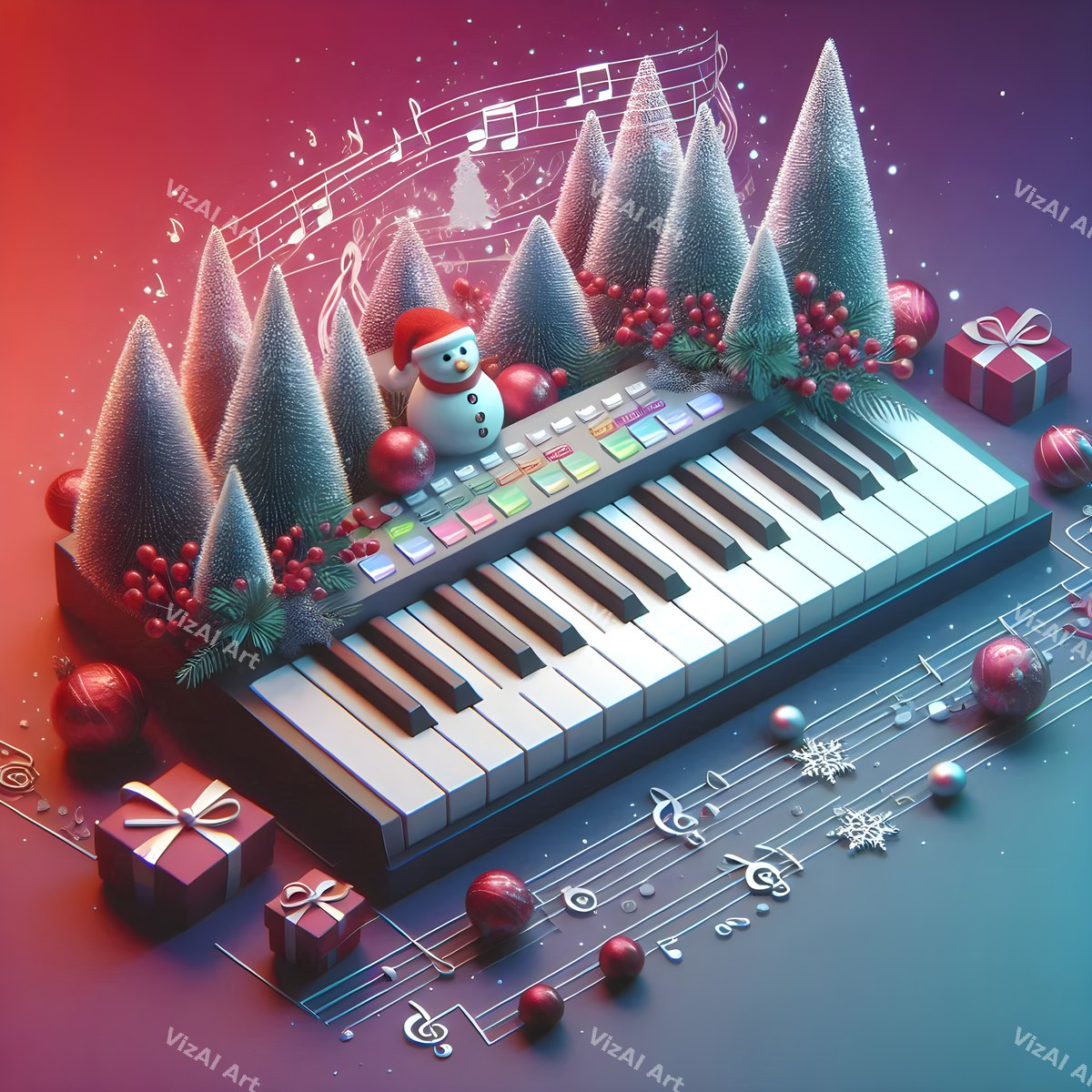 Storybook Instruments Christmas Music Art — print 2