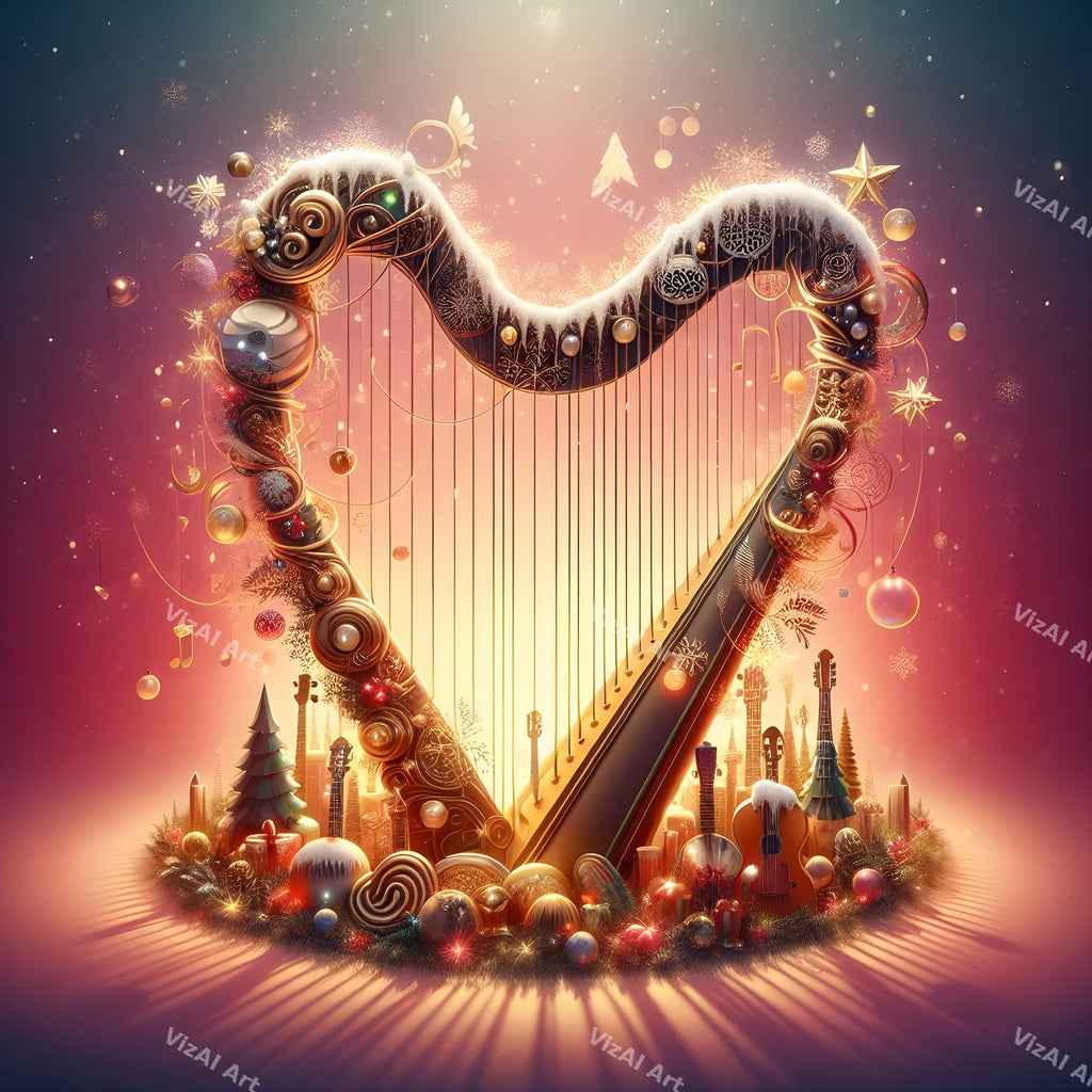 Storybook Instruments Christmas Music Art — print 4