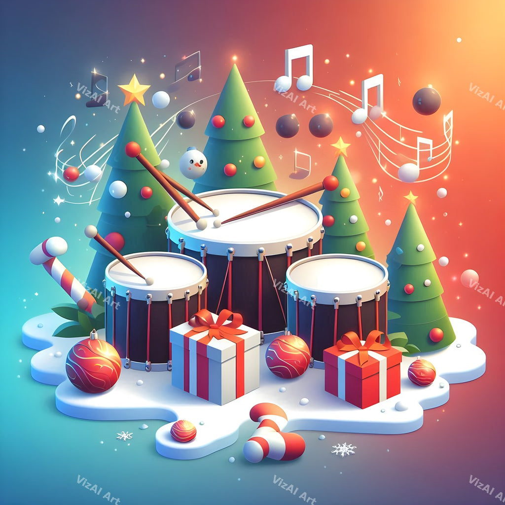 Storybook Instruments Christmas Music Art — print 9