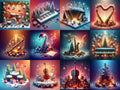 Storybook Instruments Christmas Music Art — 12 Printable Prints