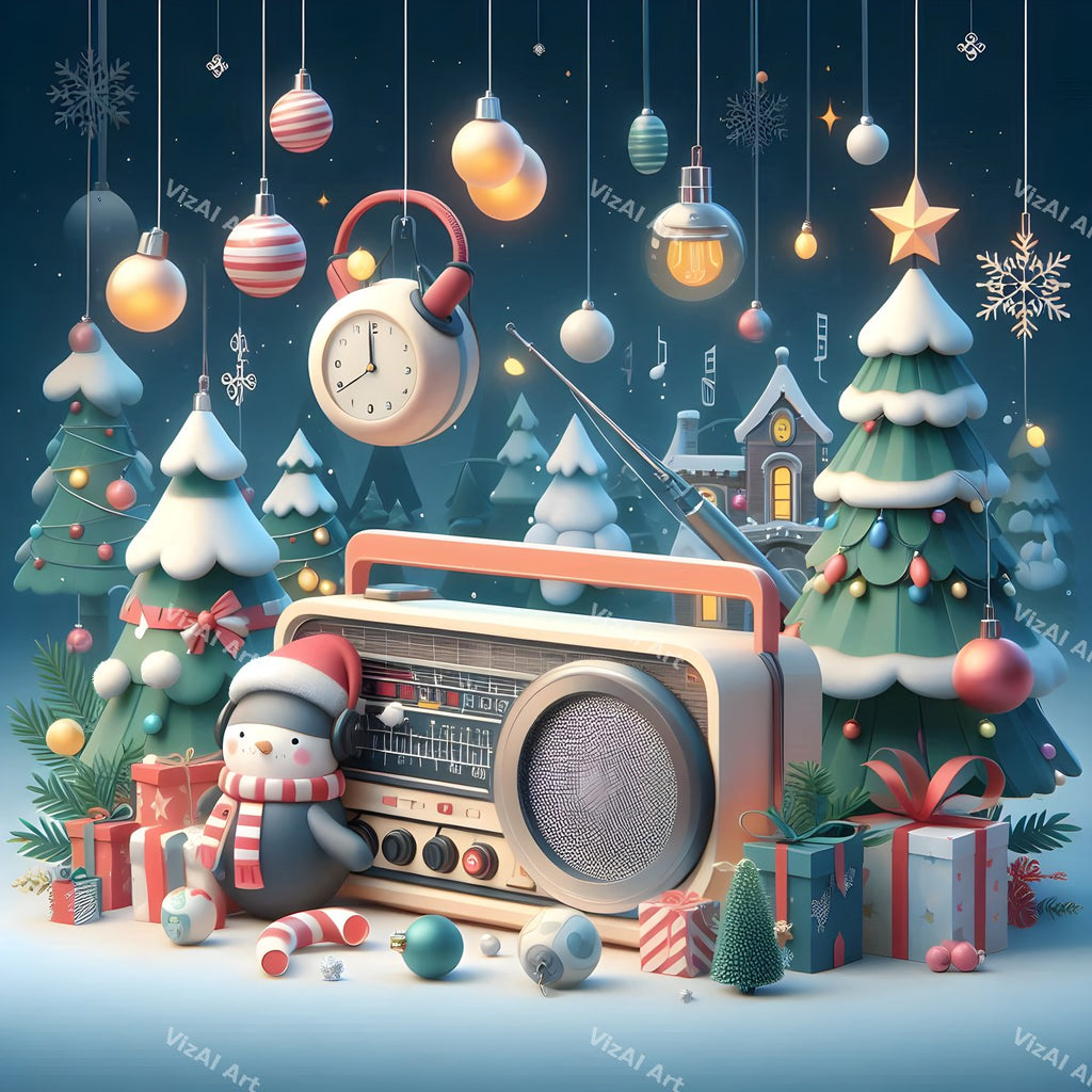 Toyland Turntables & Speakers Christmas Music Art — print 6