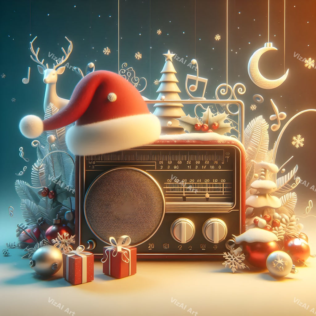 Toyland Turntables & Speakers Christmas Music Art — print 7