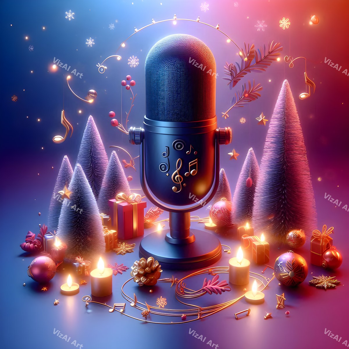 Toyland Turntables & Speakers Christmas Music Art — print 11