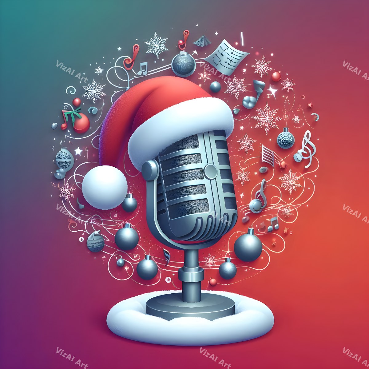 Toyland Turntables & Speakers Christmas Music Art — print 12