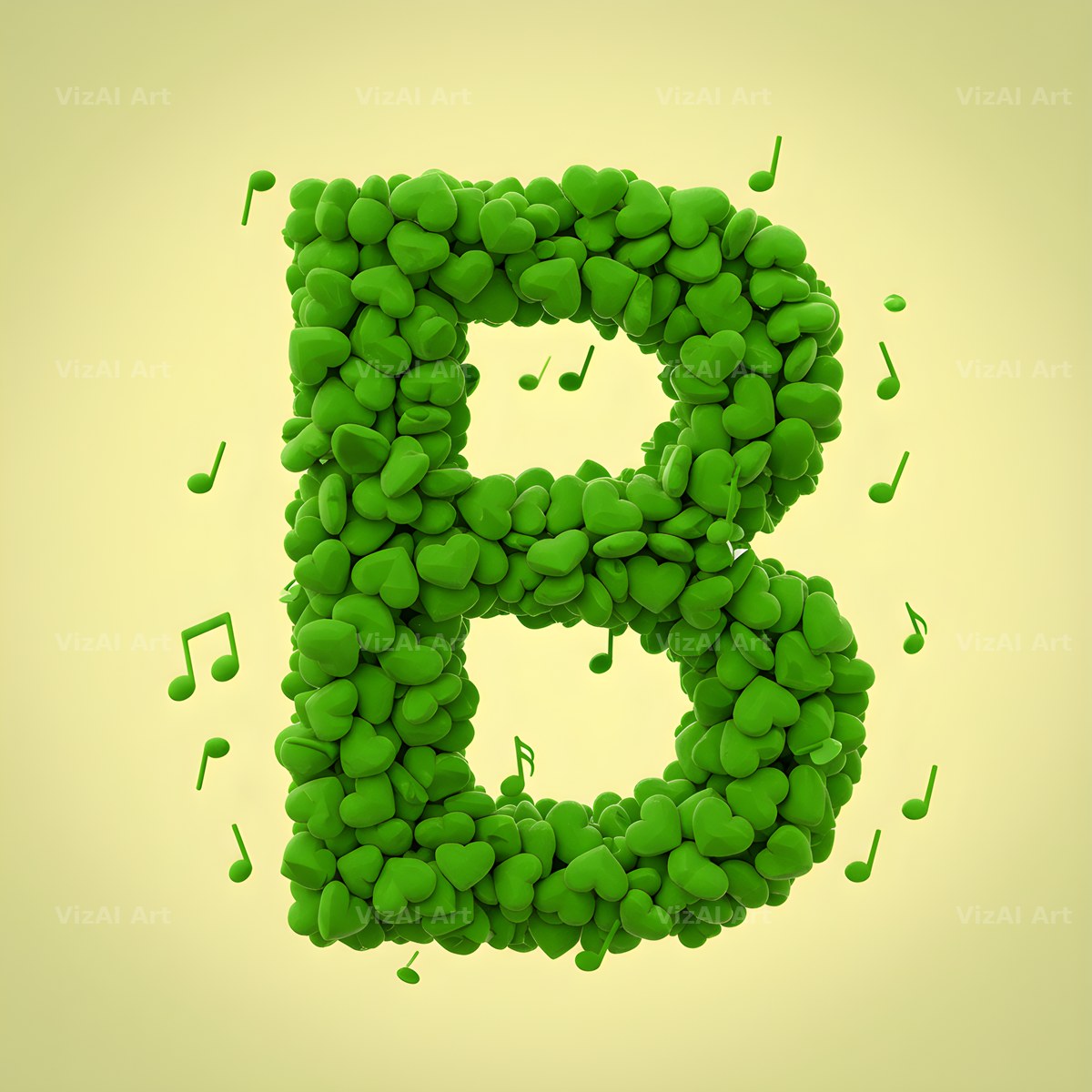 Moss Garden Note alphabet letter B