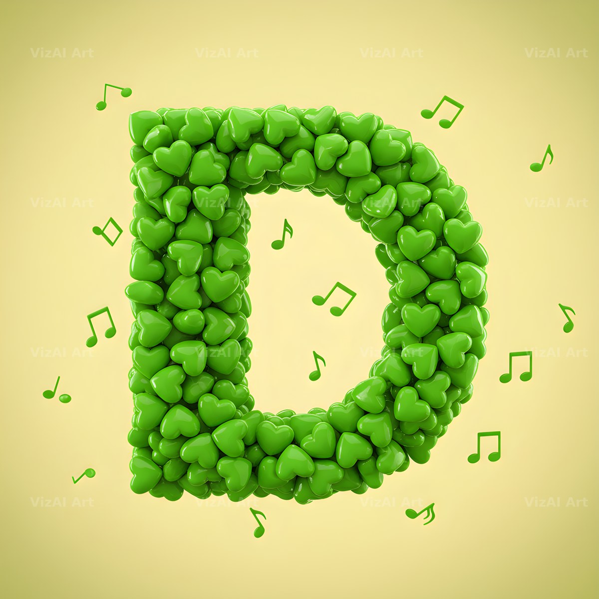 Moss Garden Note alphabet letter D