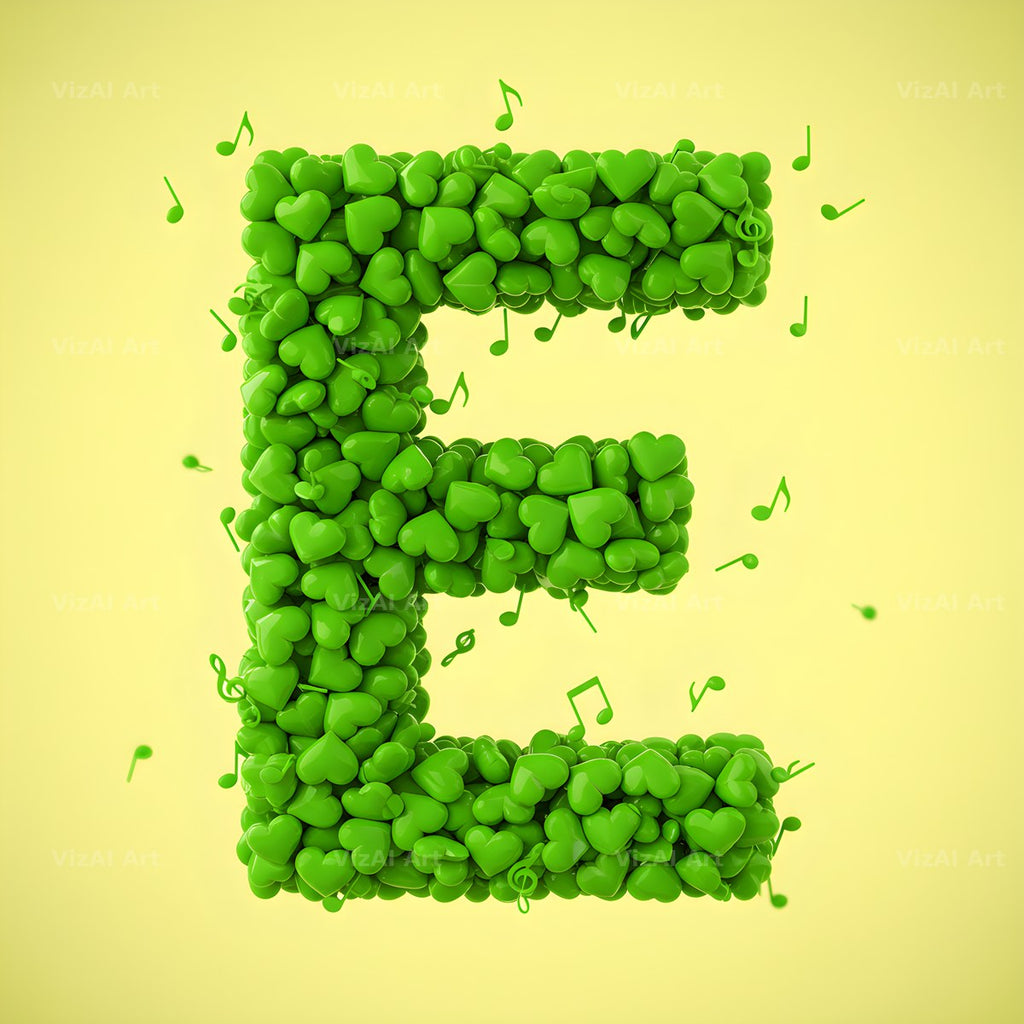 Moss Garden Note alphabet letter E