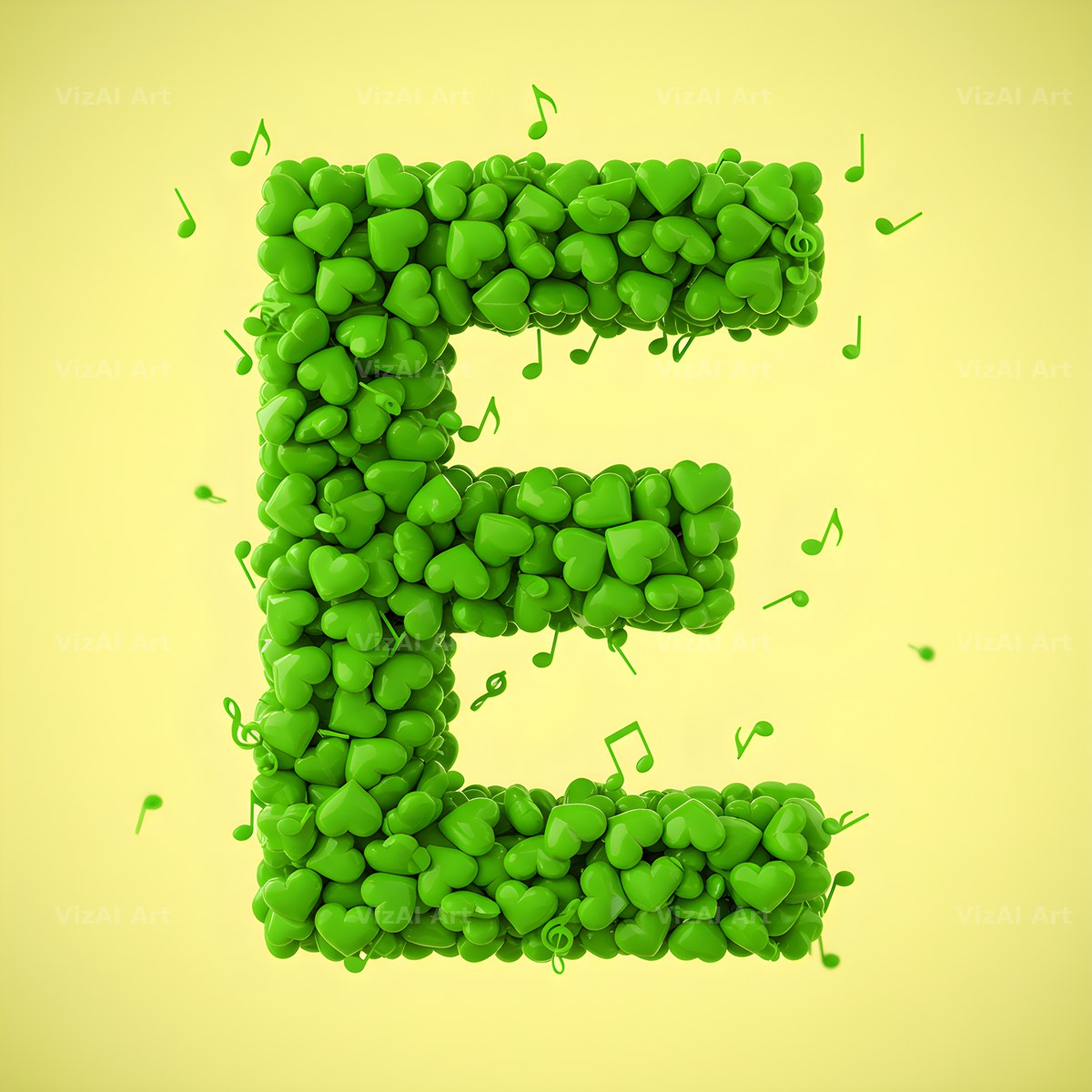 Moss Garden Note alphabet letter E
