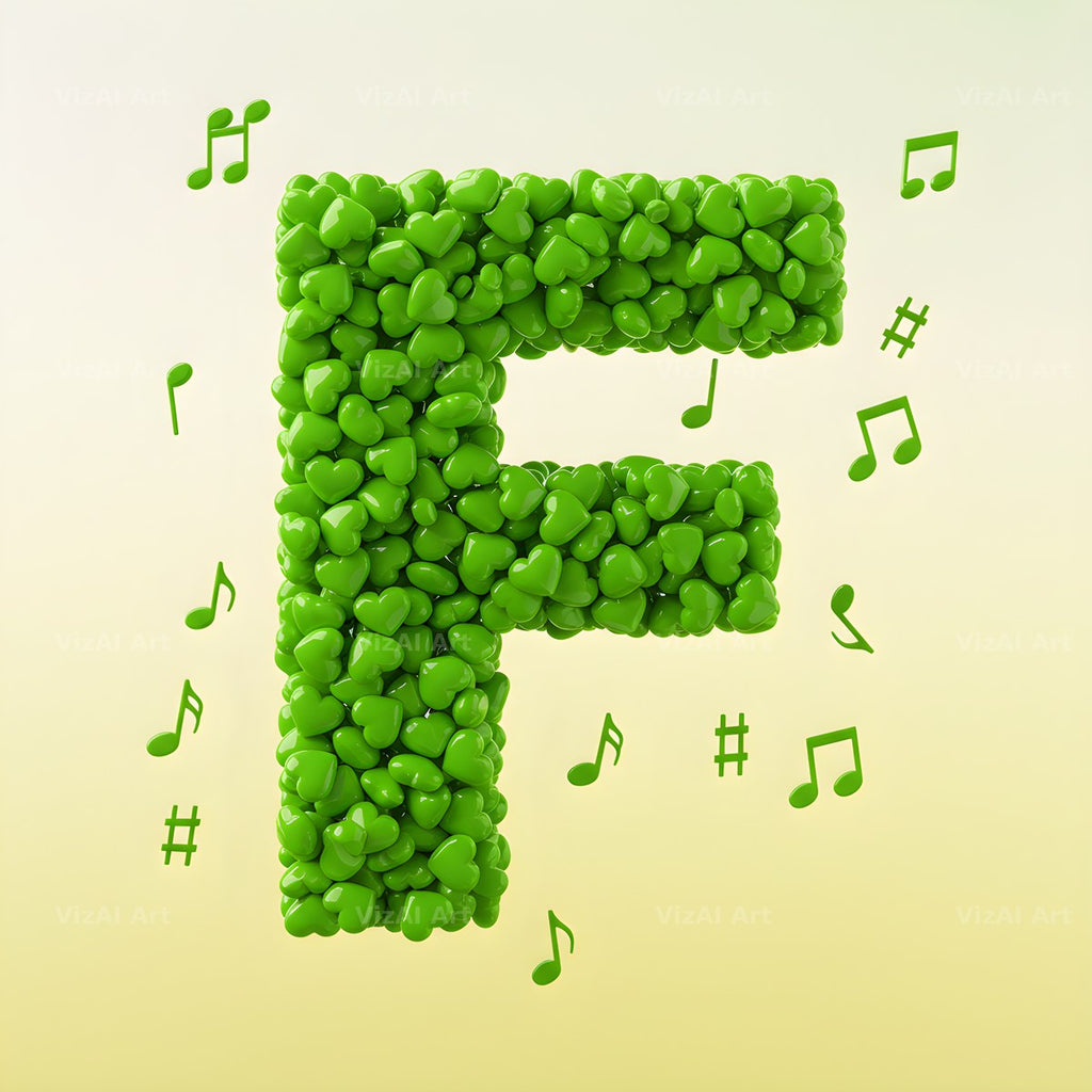 Moss Garden Note alphabet letter F