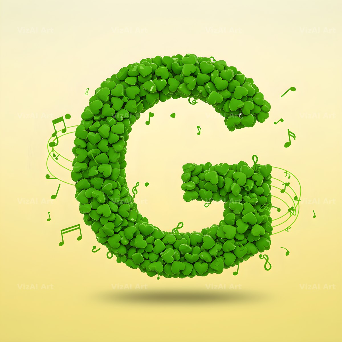 Moss Garden Note alphabet letter G