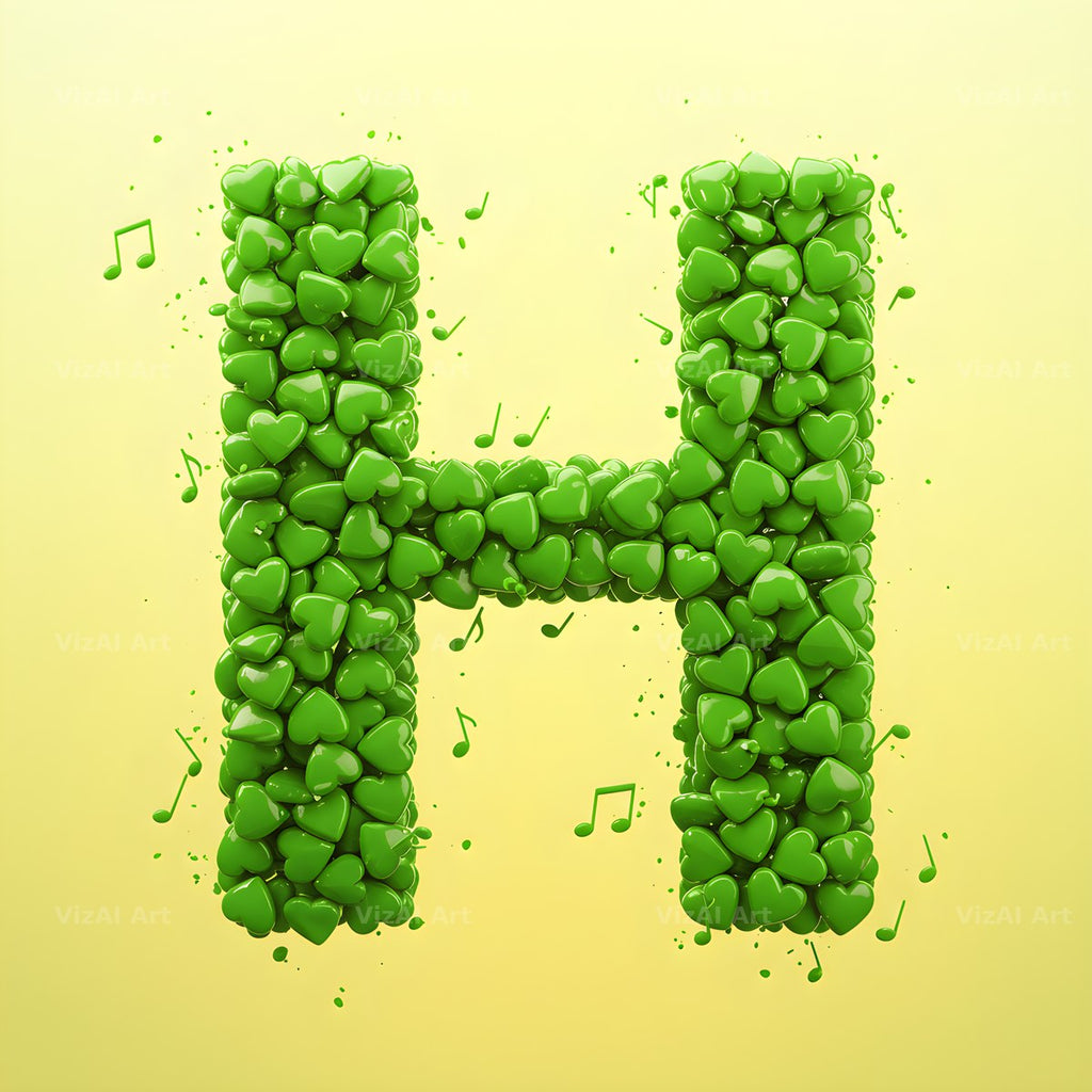 Moss Garden Note alphabet letter H