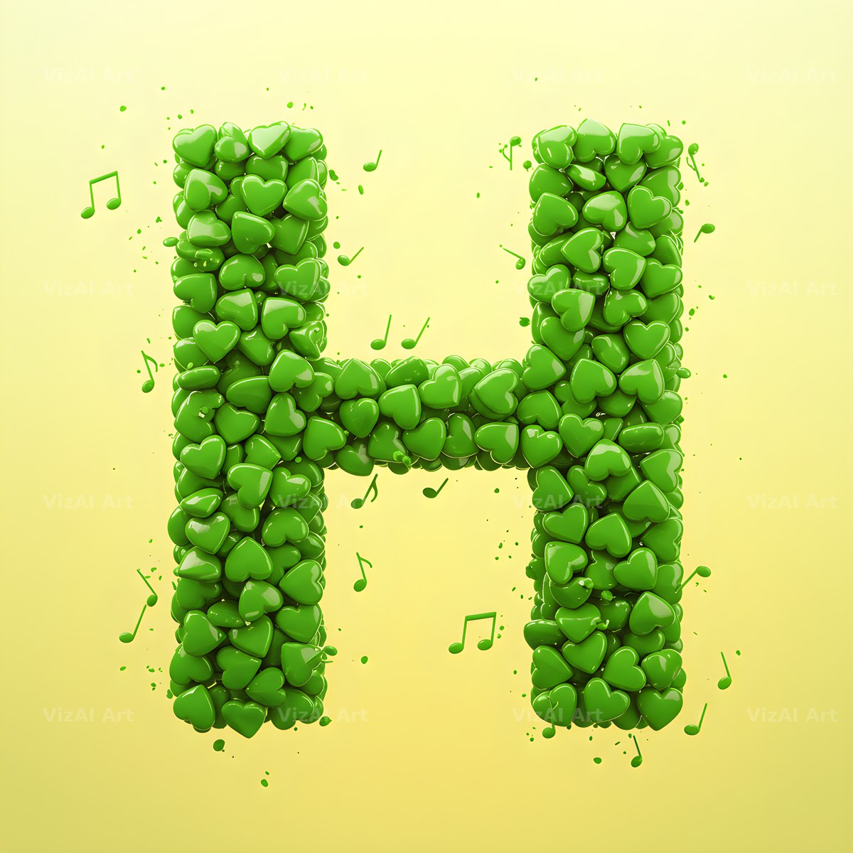 Moss Garden Note alphabet letter H