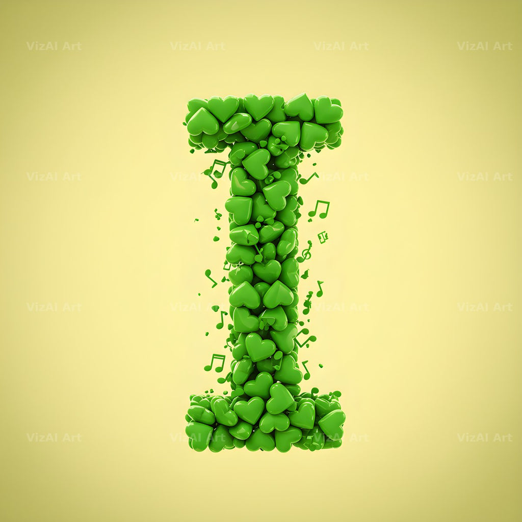 Moss Garden Note alphabet letter I