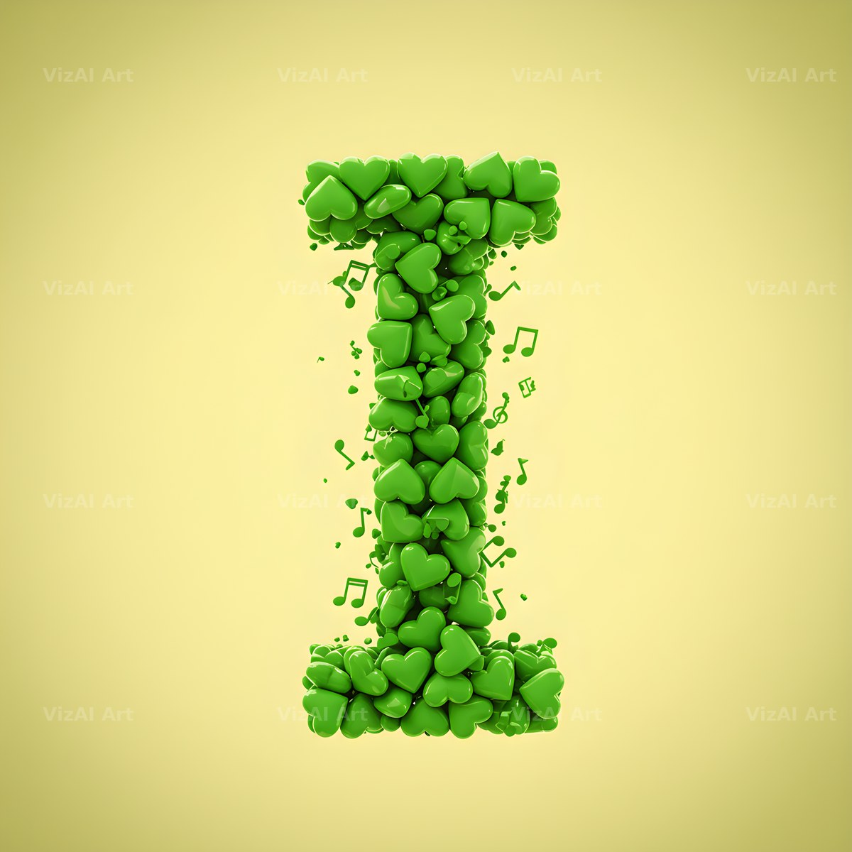 Moss Garden Note alphabet letter I