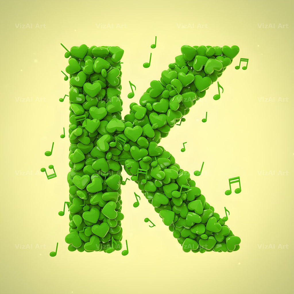 Moss Garden Note alphabet letter K