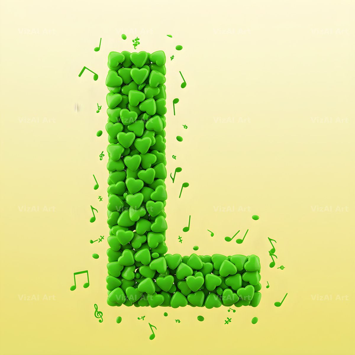 Moss Garden Note alphabet letter L