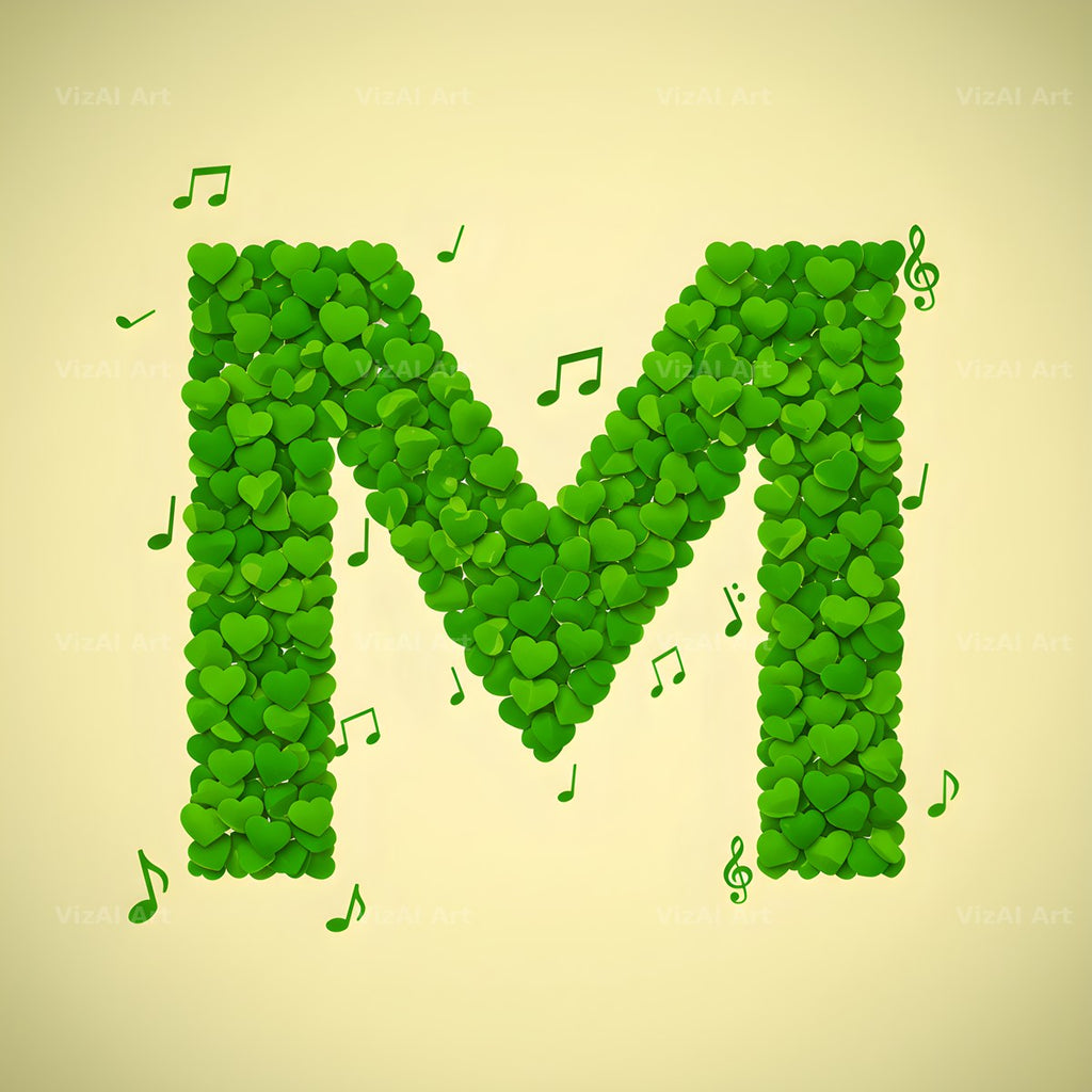 Moss Garden Note alphabet letter M
