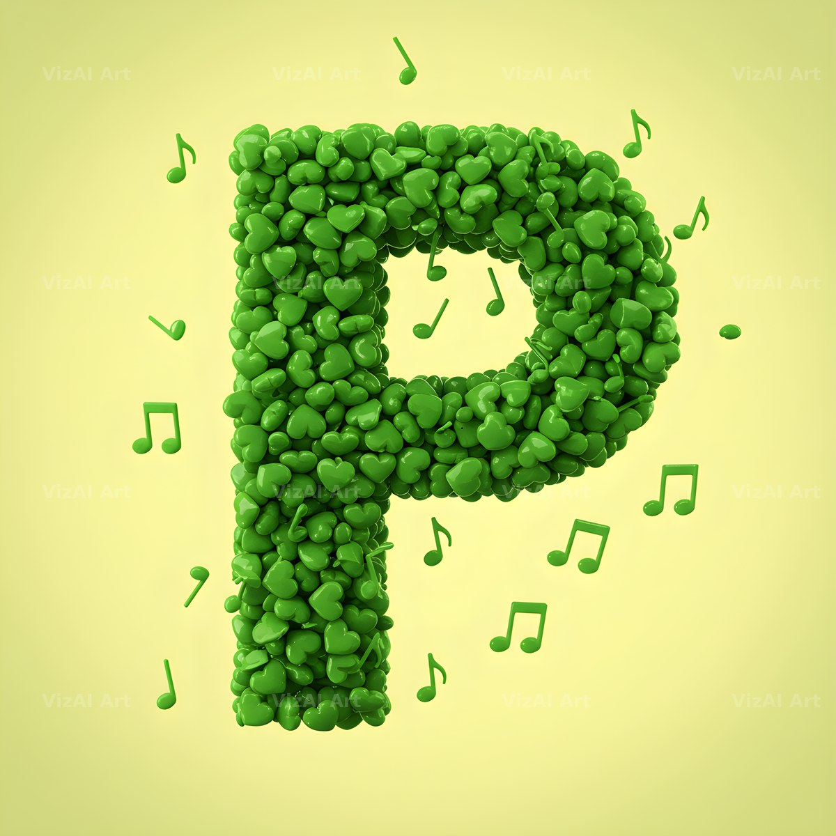 Moss Garden Note alphabet letter P