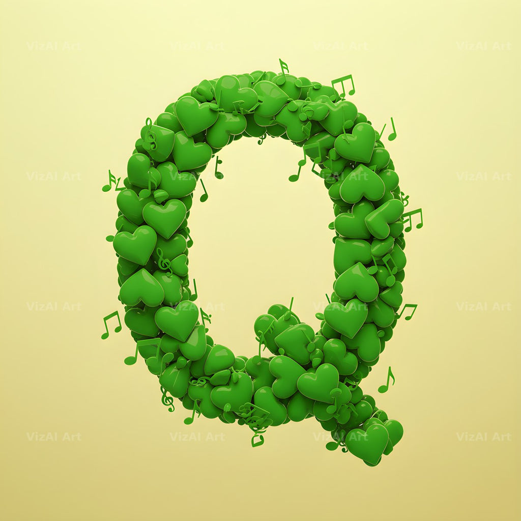Moss Garden Note alphabet letter Q