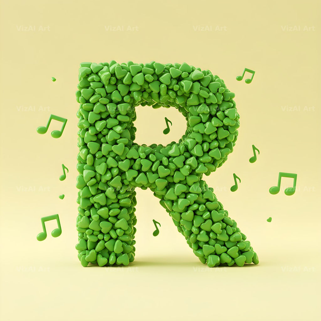 Moss Garden Note alphabet letter R