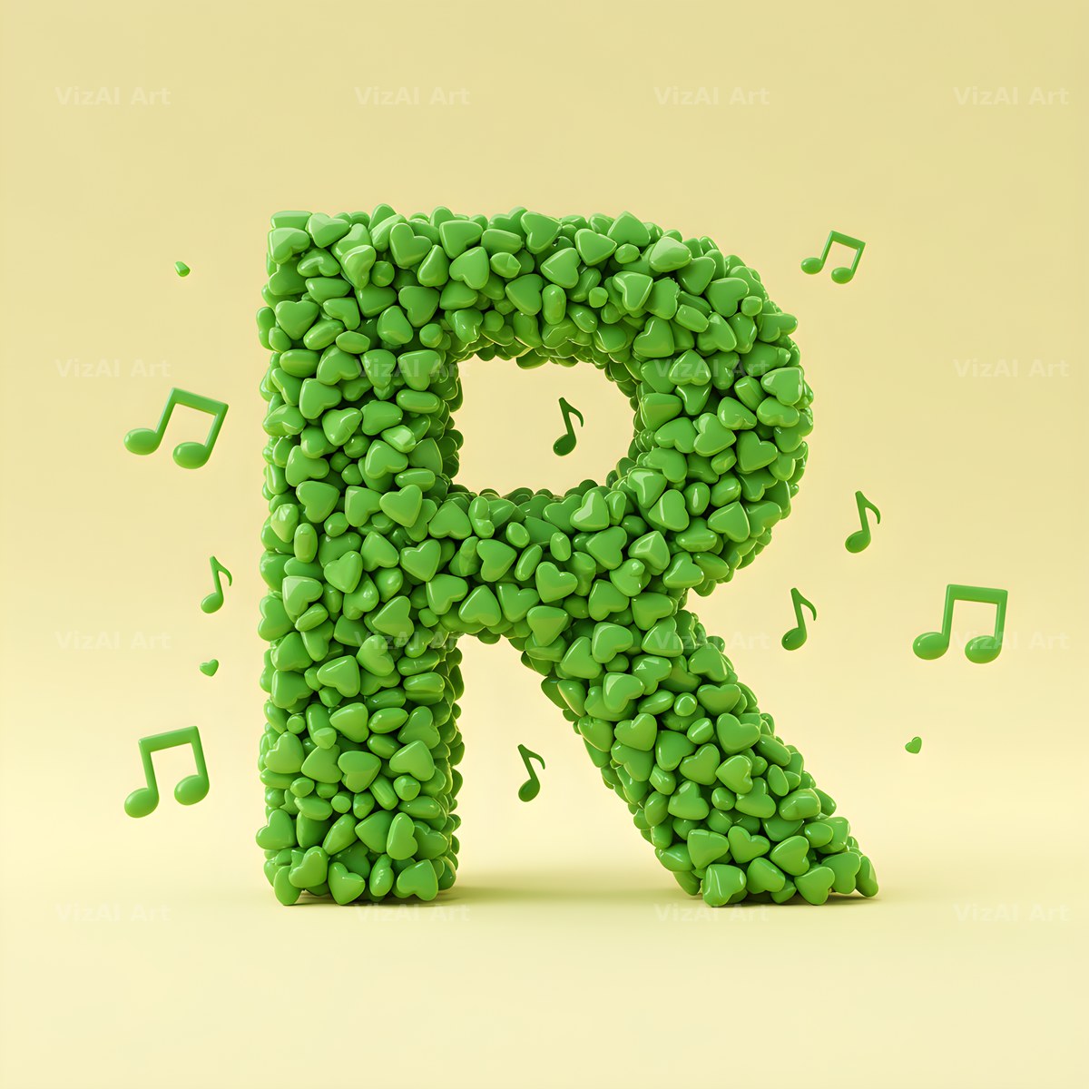 Moss Garden Note alphabet letter R