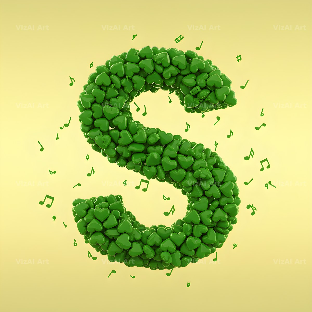 Moss Garden Note alphabet letter S