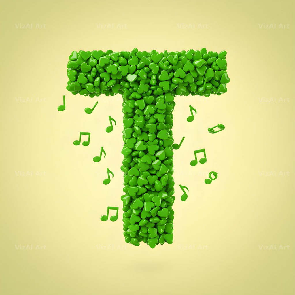 Moss Garden Note alphabet letter T