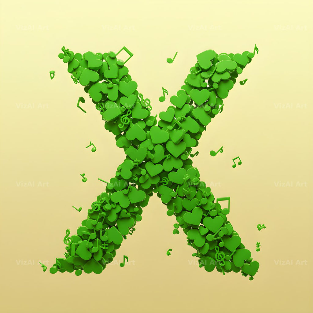 Moss Garden Note alphabet letter X