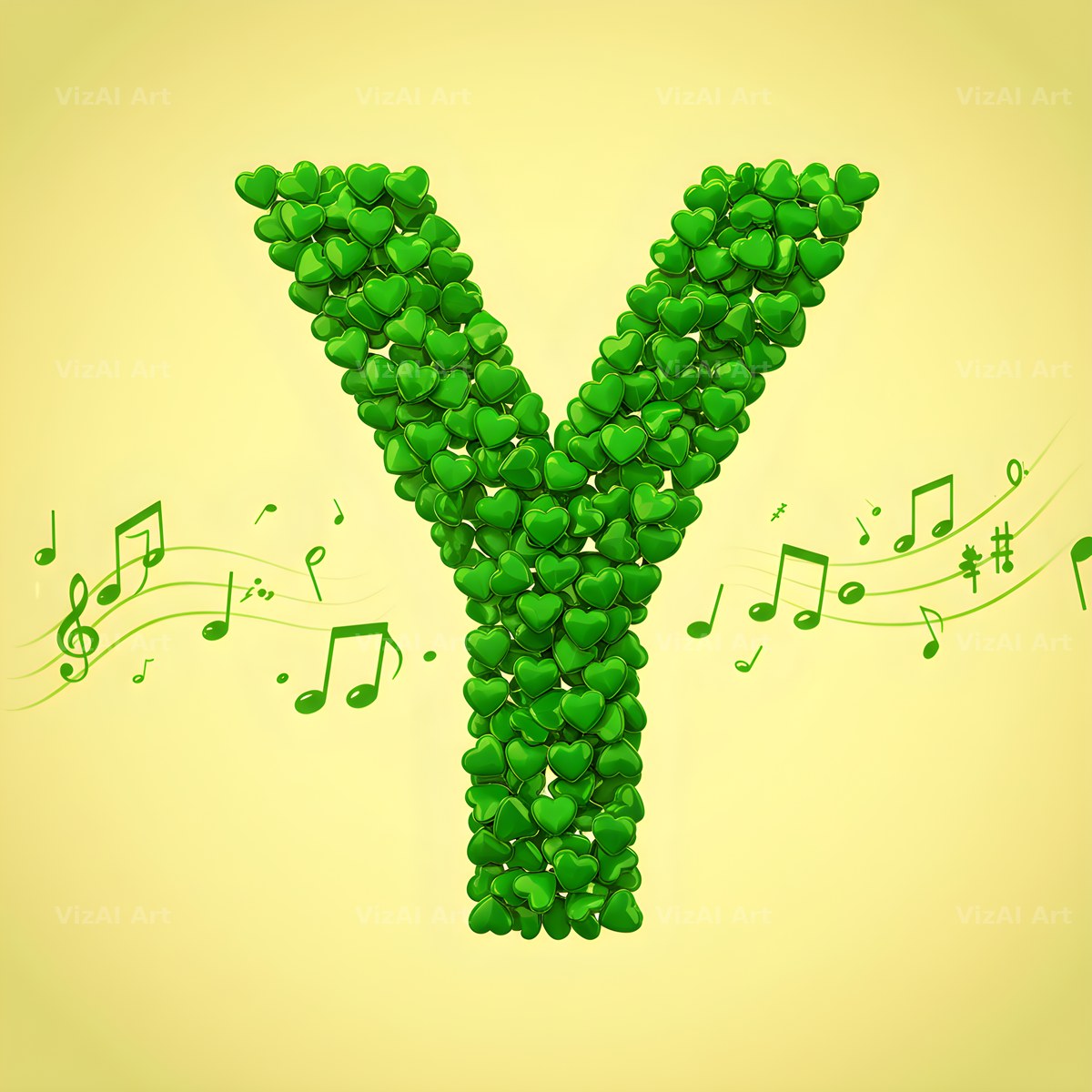 Moss Garden Note alphabet letter Y