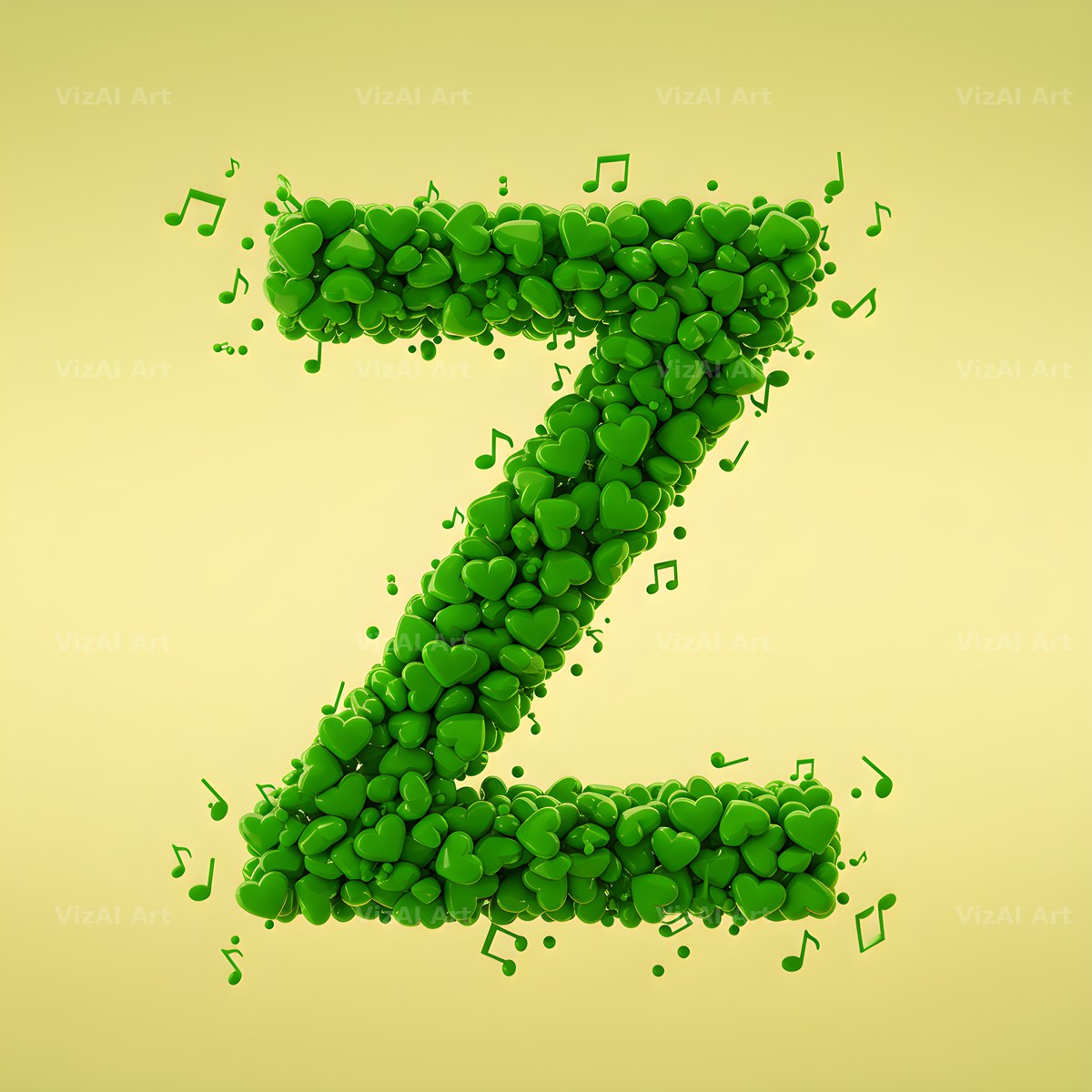 Moss Garden Note alphabet letter Z