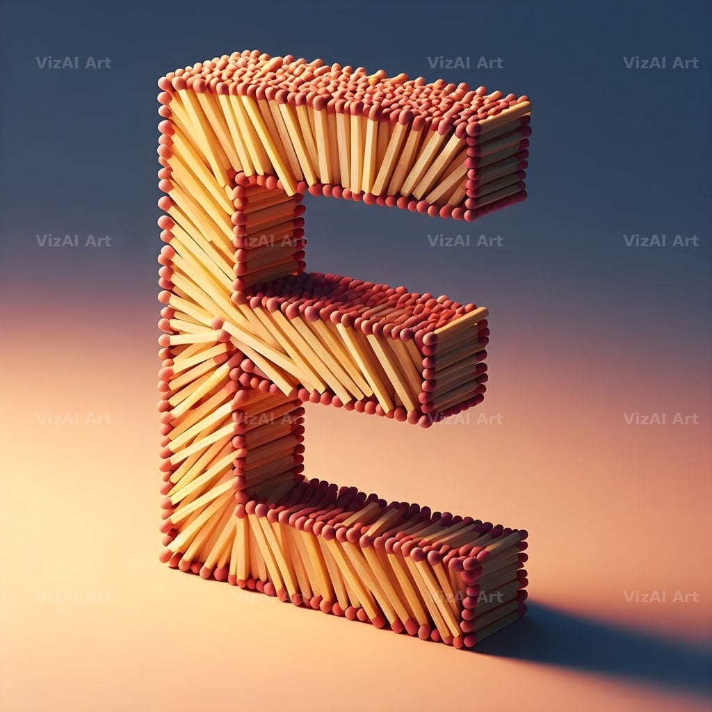 Matchstick alphabet letter E