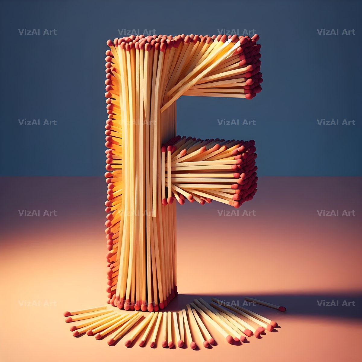 Matchstick alphabet letter F