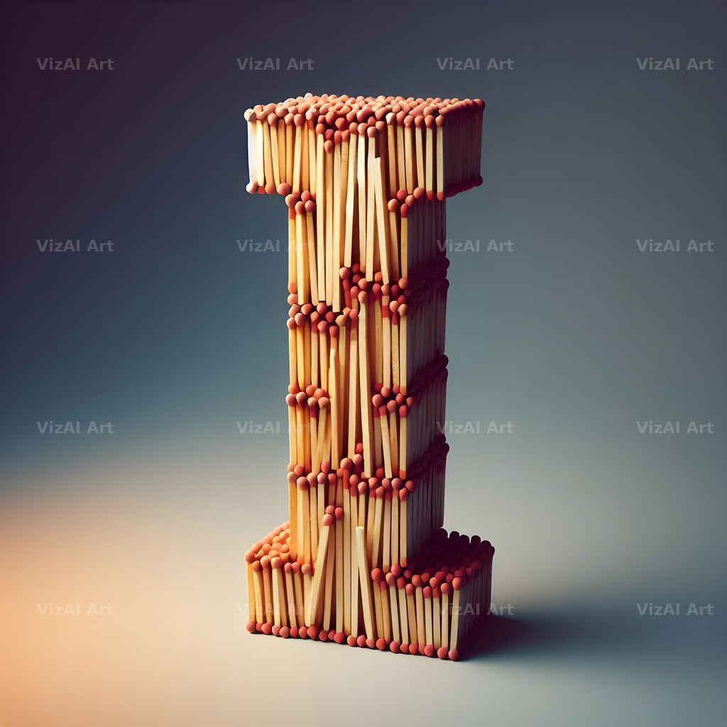 Matchstick alphabet letter I