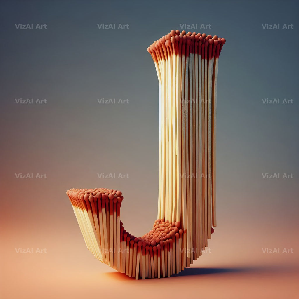 Matchstick alphabet letter J