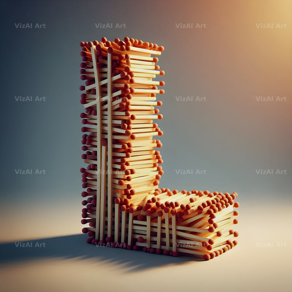 Matchstick alphabet letter L