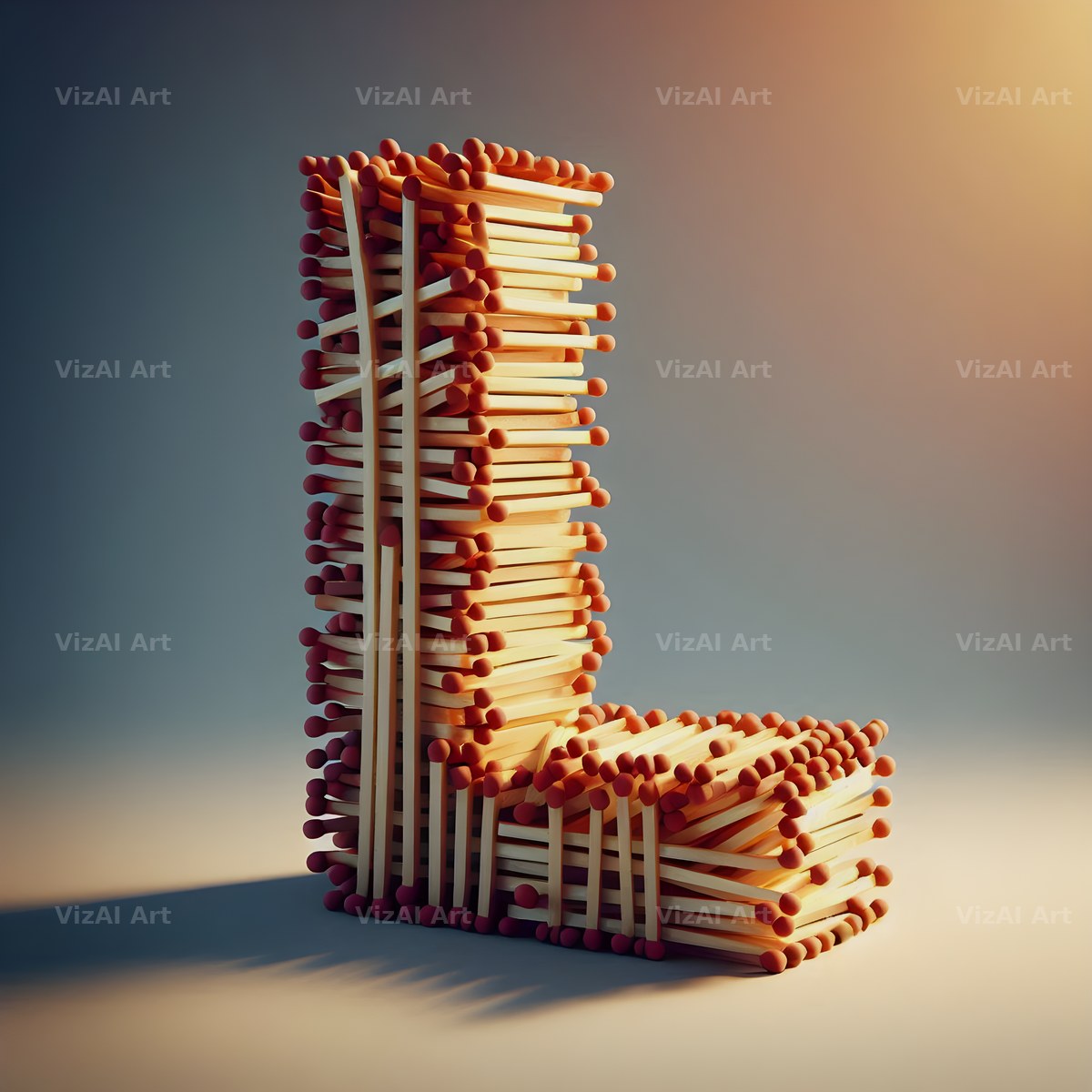 Matchstick alphabet letter L