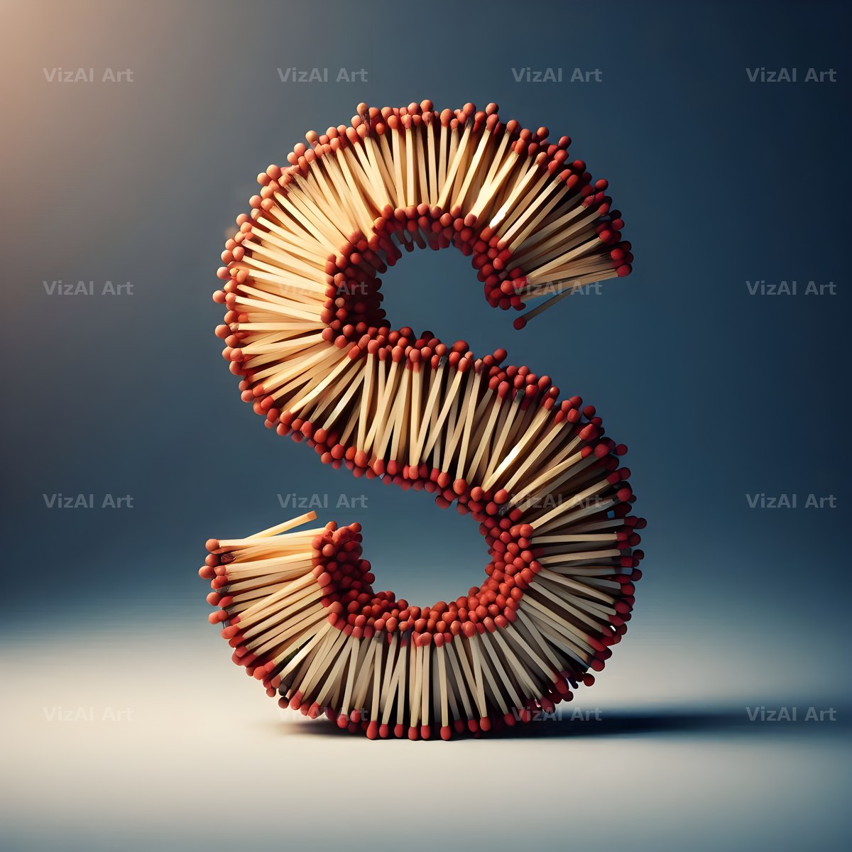 Matchstick alphabet letter S