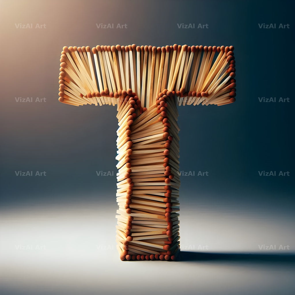 Matchstick alphabet letter T
