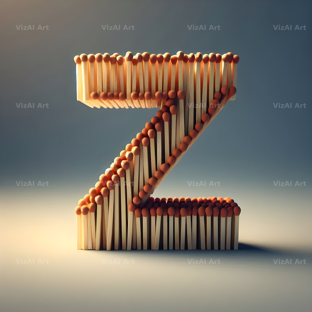 Matchstick alphabet letter Z