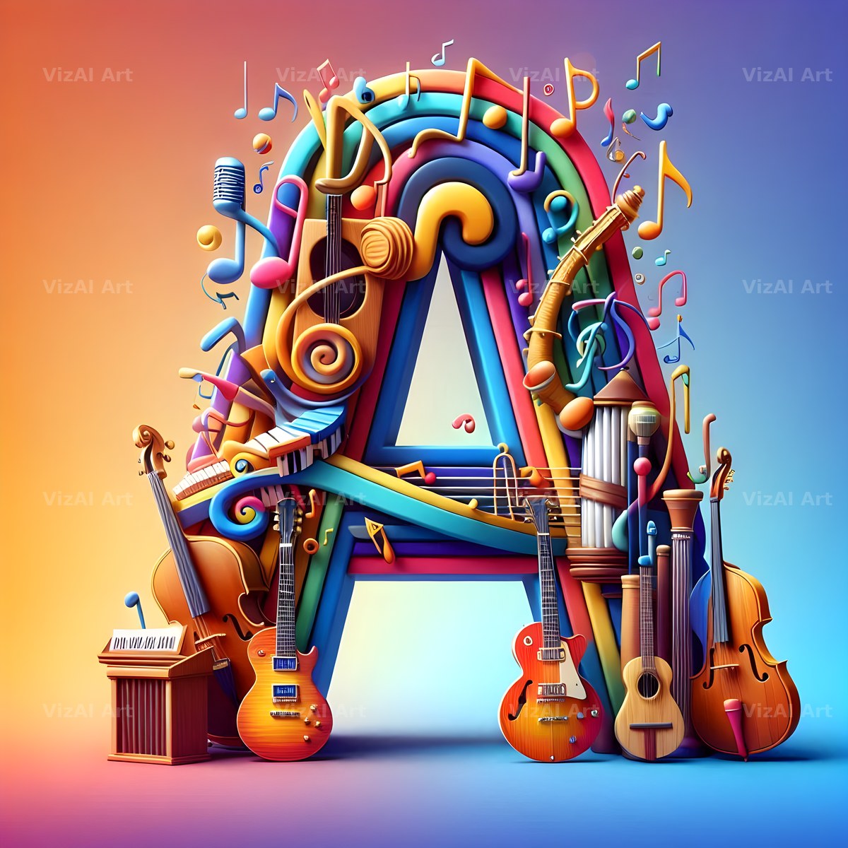 Musical Instrument Studio alphabet letter A