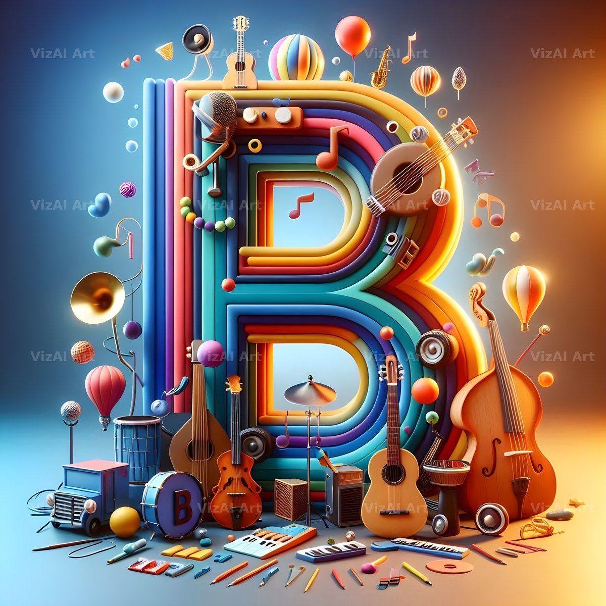 Musical Instrument Studio alphabet letter B