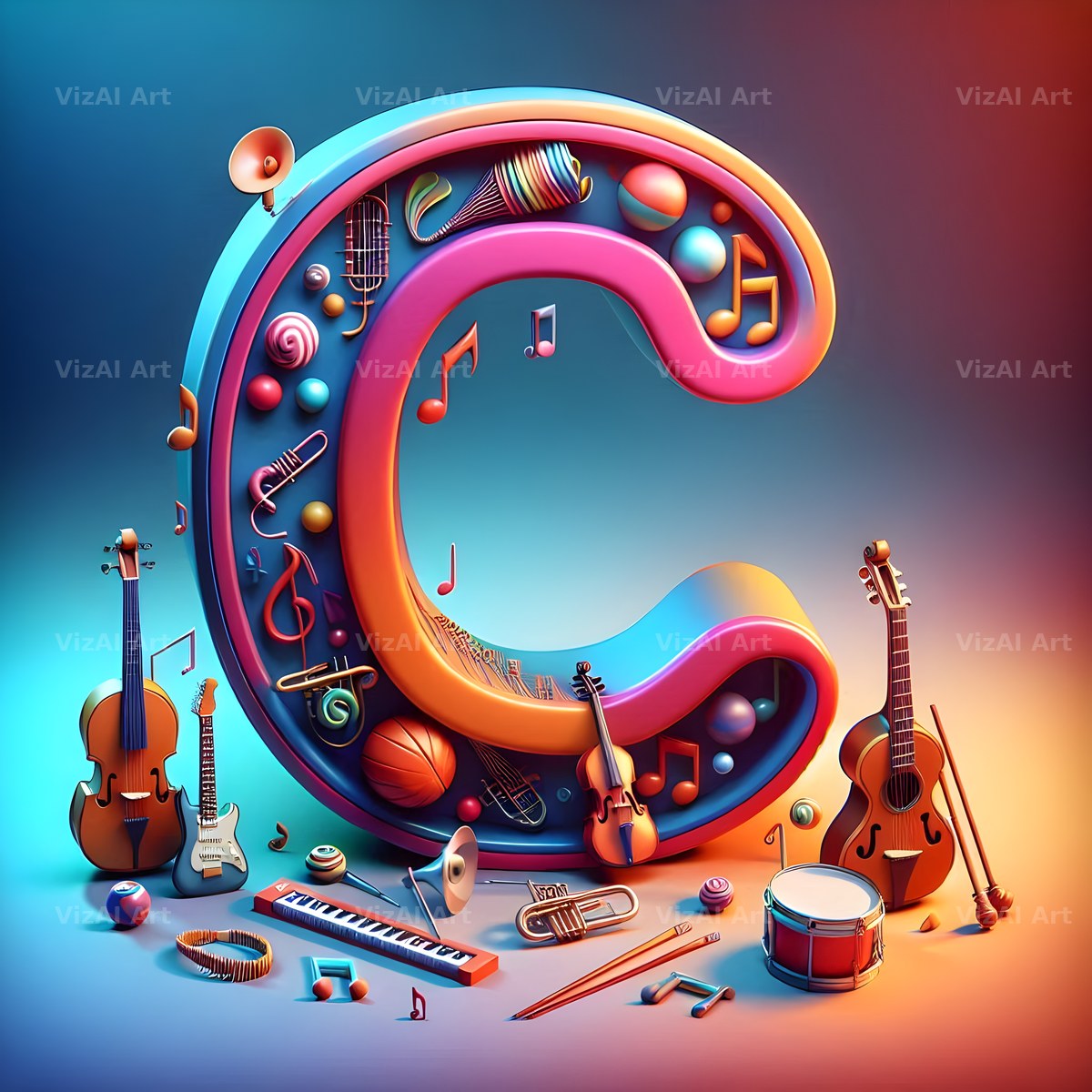 Musical Instrument Studio alphabet letter C