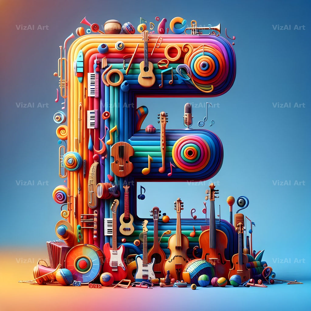 Musical Instrument Studio alphabet letter E