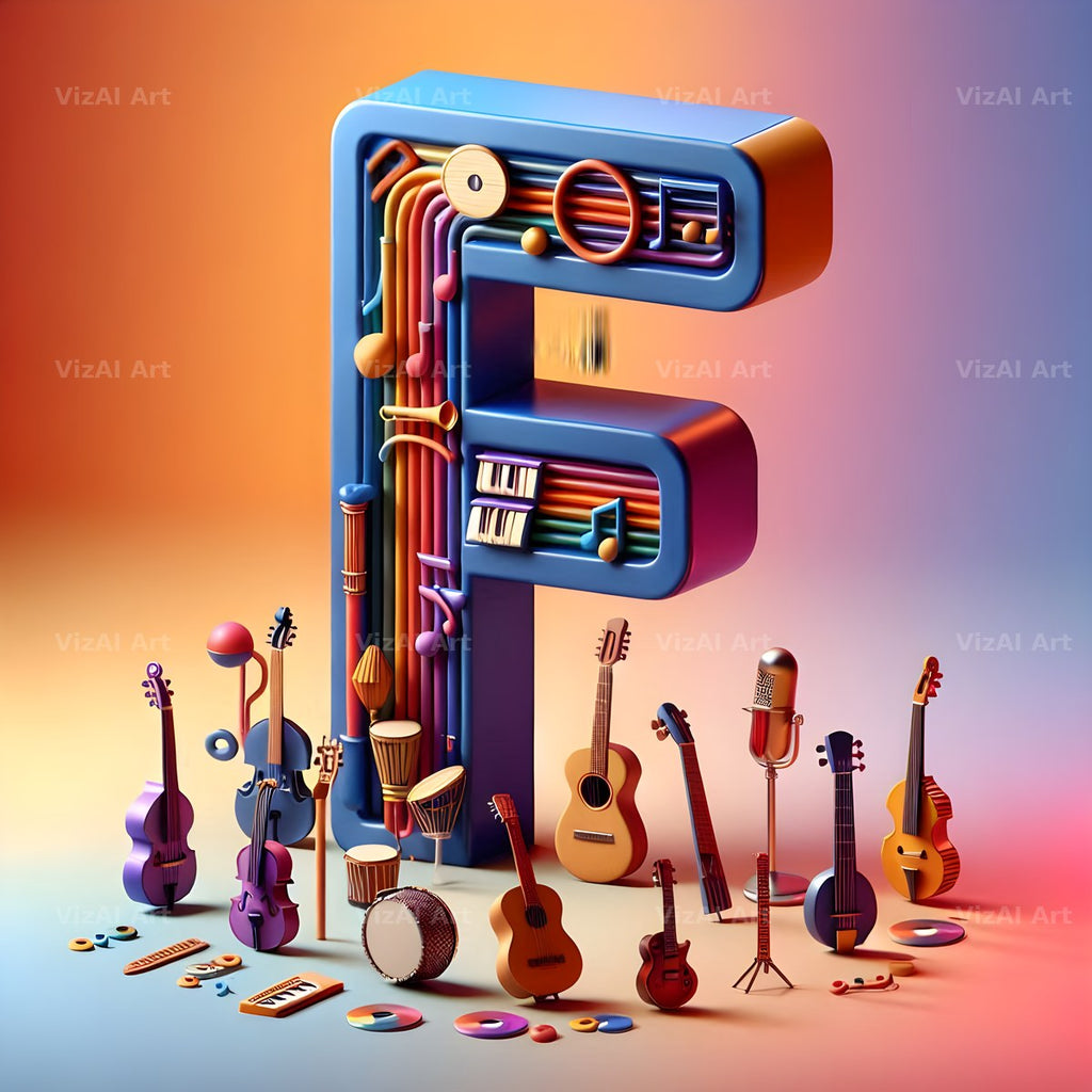 Musical Instrument Studio alphabet letter F