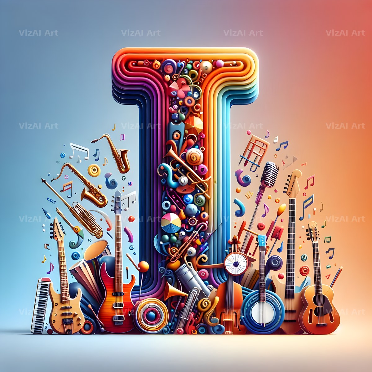 Musical Instrument Studio alphabet letter I