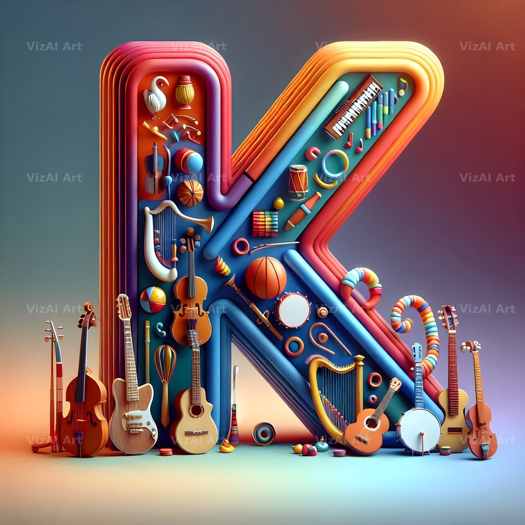 Musical Instrument Studio alphabet letter K