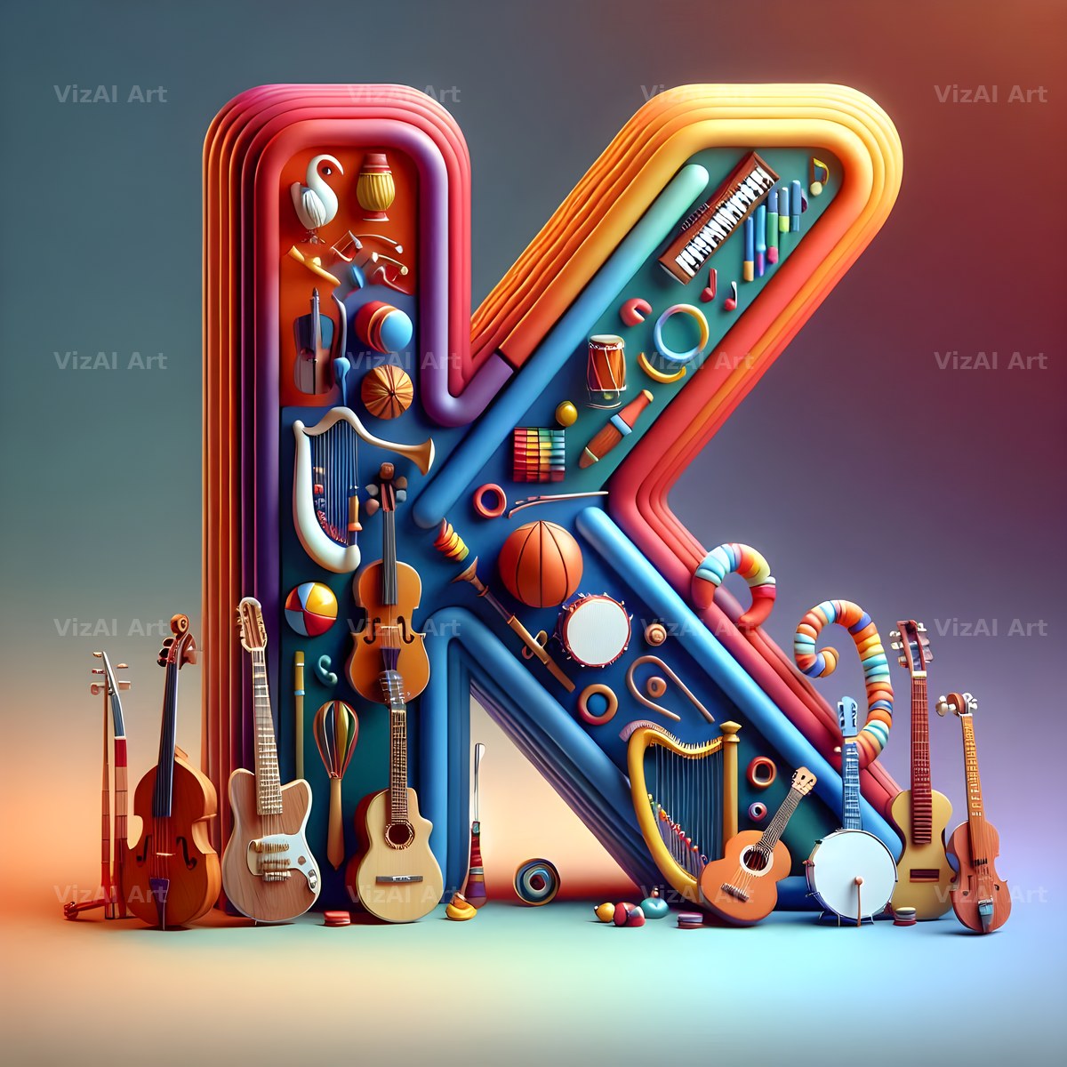 Musical Instrument Studio alphabet letter K